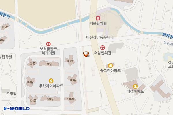 임항선그린웨이(북마산역) 위치 지도 — 경상남도 창원시 마산합포구 노산서2길 68 (상남동)