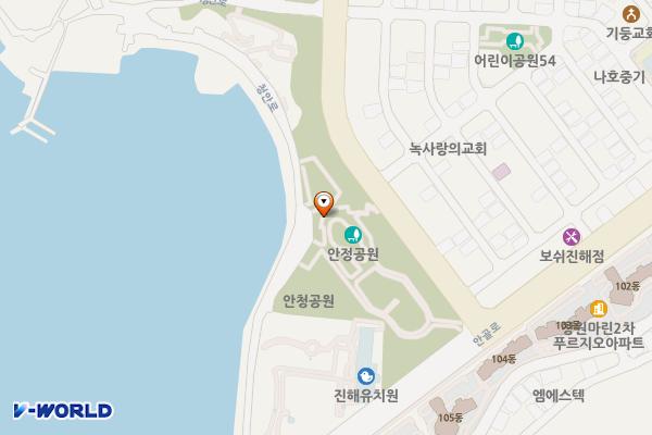 안청무궁화공원 위치 지도 — 경상남도창원시진해구청안로265