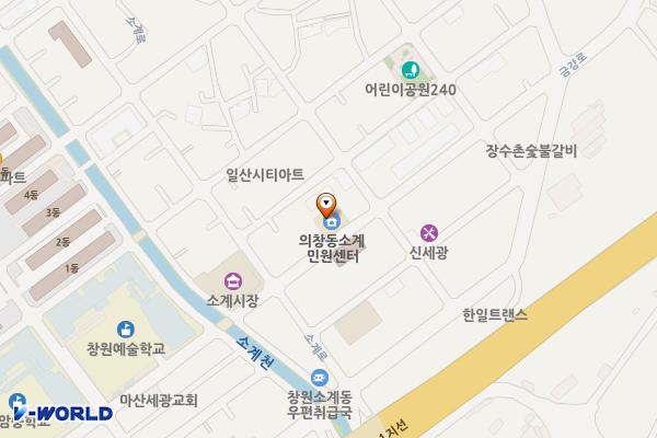 소계민원센터 화장실 위치 지도 — 경상남도 창원시 의창구 소계로84번길 7, 소계민원센터 (소계동)