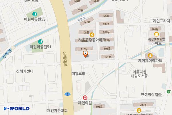 자은종합사회복지관 본관 위치 지도 — 경상남도 창원시 진해구 진해대로901번길 7, 자은종합사회복지관 (자은동)