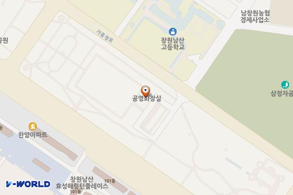 남산녹지공원(축구장 옆) 화장실 위치 지도 — 경상남도 창원시 성산구 가음정로 170 (가음동)