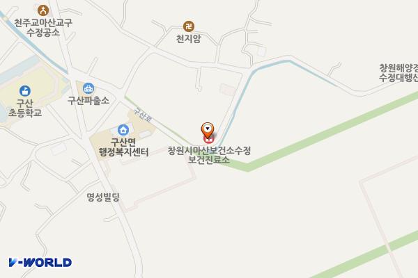 수정보건진료소 화장실 위치 지도 — 경상남도 창원시 마산합포구 구산면 수정1길 62-44, 수정보건진료소
