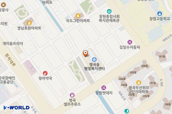 의창구청 위치 지도 — 경상남도창원시의창구태복산로15번길8(도계동,의창구청,명곡동주민센터)