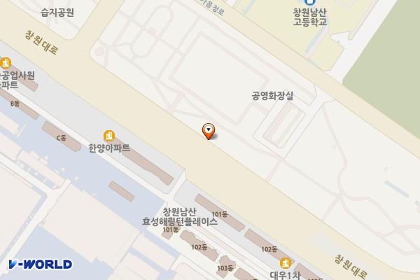 남산녹지공원(테니스장 옆) 화장실 위치 지도 — 경상남도 창원시 성산구 창원대로 1035 (가음동)