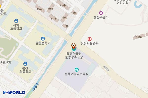 팔용 어울림운동장 위치 지도 — 경상남도창원시의창구사화로126
