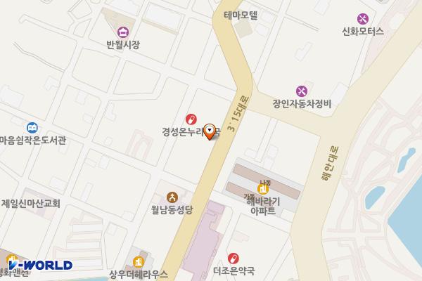 금성주유소 위치 지도 — 경상남도창원시마산합포구3.15대로89(월남동1가,금성주유소)