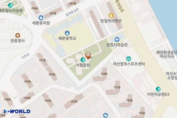 서항근린공원 위치 지도 — 경상남도창원시마산합포구드림베이대로52