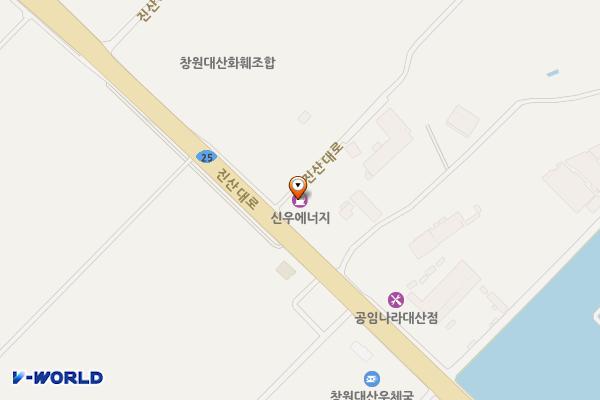 SK엔크린 광진주유소 위치 지도 — 경상남도창원시의창구대산면진산대로296(제동리,SK광진주유소)