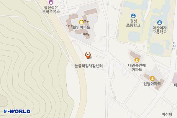 마산장애인복지관 위치 지도 — 경상남도창원시마산합포구반월서7길59(신월동,마산시장애인복지관)