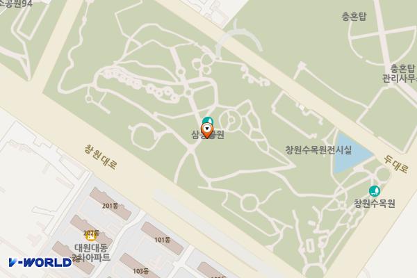창원수목원관리동화장실 위치 지도 — 경상남도창원시성산구창원대로543