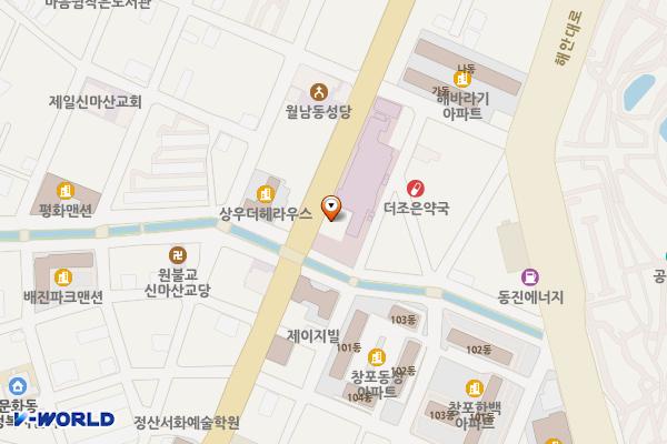 월영주유소 위치 지도 — 경상남도창원시마산합포구3.15대로70(월남동2가,월영주유소)