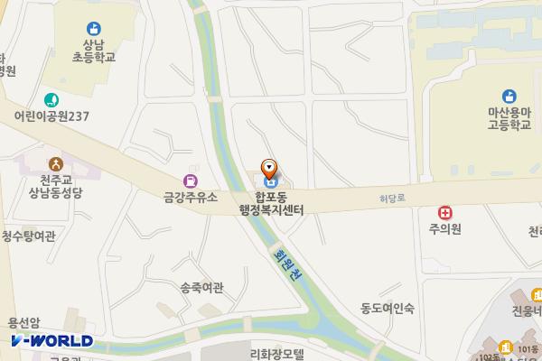 합포동행정복지센터 화장실 위치 지도 — 경상남도 창원시 마산합포구 허당로 31, 합포동 행정복지센터 (산호동)