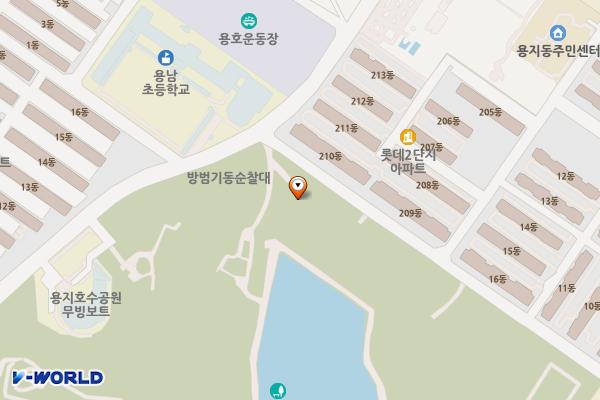 용지호수 물레방아 앞 화장실 위치 지도 — 경상남도 창원시 성산구 용지로211번길 39, 용지호수공중화장실 (용지동)
