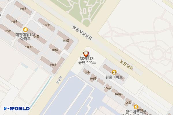 남광석유판매(주)공단주유소 위치 지도 — 경상남도창원시성산구삼동로130(내동,남광주유소)