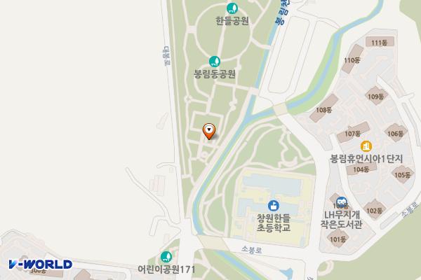 한들공원 위치 지도 — 경상남도 창원시 의창구 대봉로42번길 13 (봉림동)
