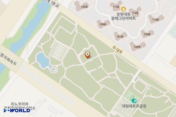 대원레포츠공원 테니스장 옆) 화장실 위치 지도 — 경상남도 창원시 성산구 자전거길13번길 3 (대원동)