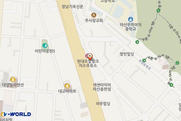 광신 서부주유소 화장실 위치 지도 — 경상남도창원시마산회원구3.15대로524(회원동,서부주유소)