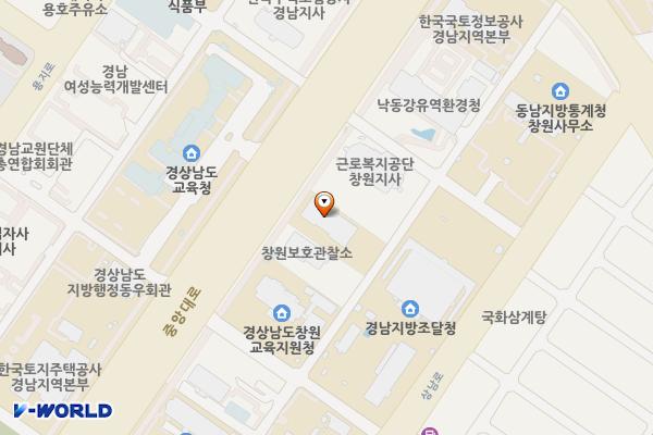 고용노동부 창원지청 화장실 위치 지도 — 경상남도 창원시 성산구 창이대로532번길 28 (신월동)