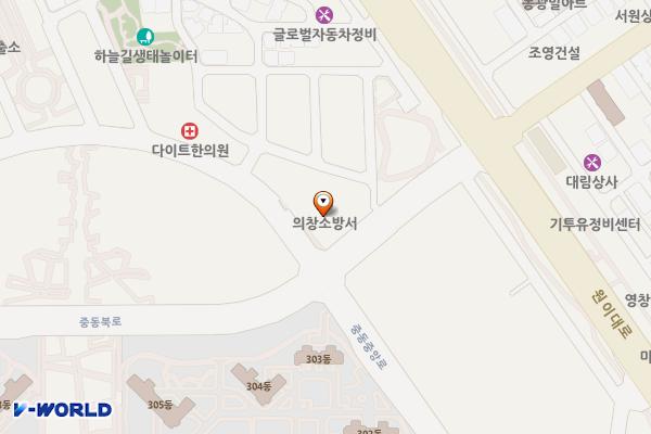 중동119안전센터 화장실 위치 지도 — 경상남도 창원시 의창구 중동중앙로 119, 의창소방서 소답119안전센터 (중동)