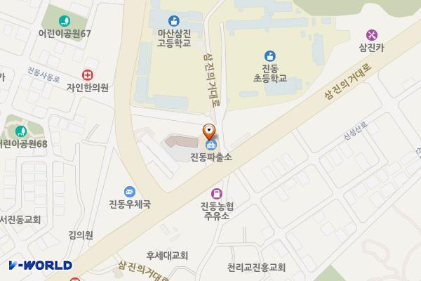 진동파출소 화장실 위치 지도 — 경상남도창원시마산합포구진동면삼진의거대로661(진동리,마산중부경찰서진동파출소)