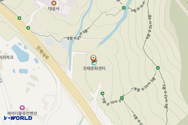 진해문화센터(구민회관) 위치 지도 — 경상남도 창원시 진해구 진해대로 325, 진해구민회관 (태백동)