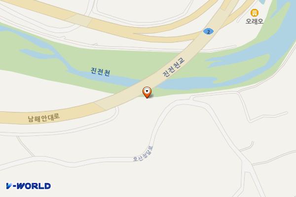 진전천 호산교각 위치 지도 — 경상남도 창원시 마산합포구 진전면 호산정달로 107