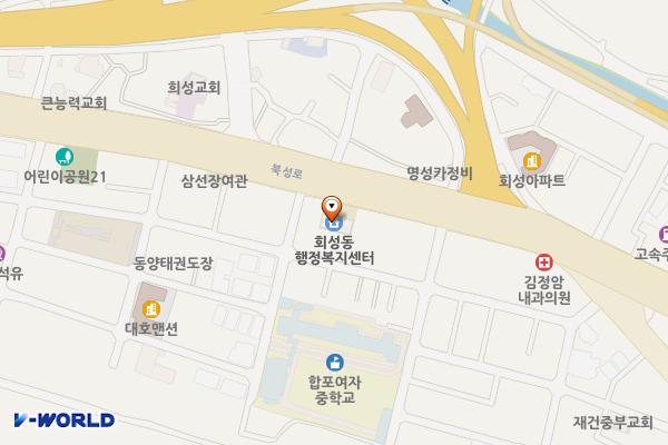 회성동행정복지센터 1층화장실 위치 지도 — 경상남도창원시마산회원구북성로327(회성동,회성동주민센터)