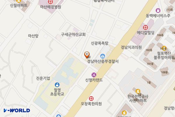 완월파출소 화장실 위치 지도 — 경상남도창원시마산합포구중앙남11길12(신흥동,모범자회)