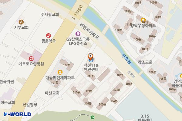 석전119안전센터 화장실 위치 지도 — 경상남도창원시마산회원구양덕옛1길62(양덕동,동마산소방서)