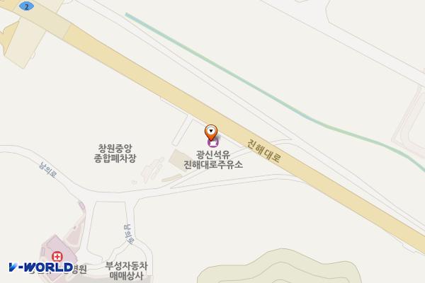 신항만주유소 화장실 위치 지도 — 경상남도창원시진해구진해대로2120(두동,신항만주유소)