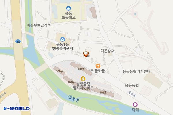 진해웅동 우체국 위치 지도 — 경상남도진해구웅동로63,웅동우체국(마천동)