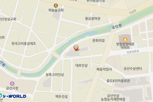 구약초시장주차장 위치 지도 — 충청남도 금산군 금산읍 중도리 553-3