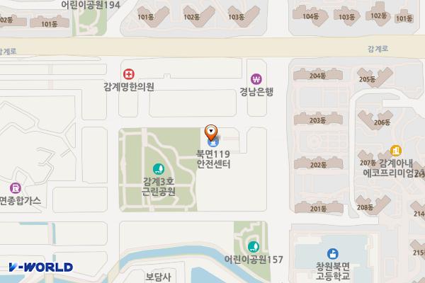 북면119안전센터 화장실 위치 지도 — 경상남도 창원시 의창구 북면 감계로110번길 54-36, 북면119안전센터 1동 1층