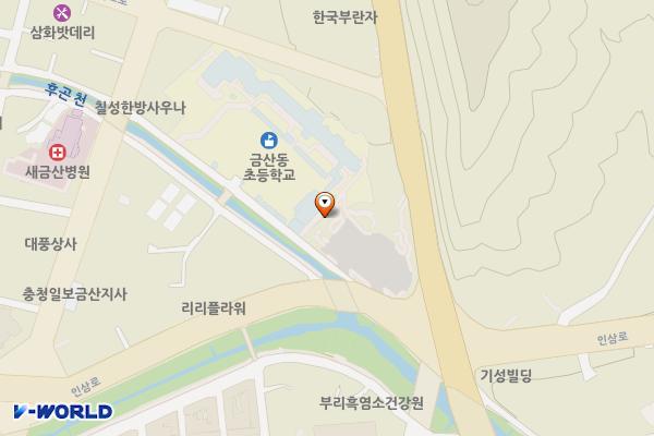 휜털바위광장주차장 위치 지도 — 충청남도 금산군 금산읍 인삼로 159