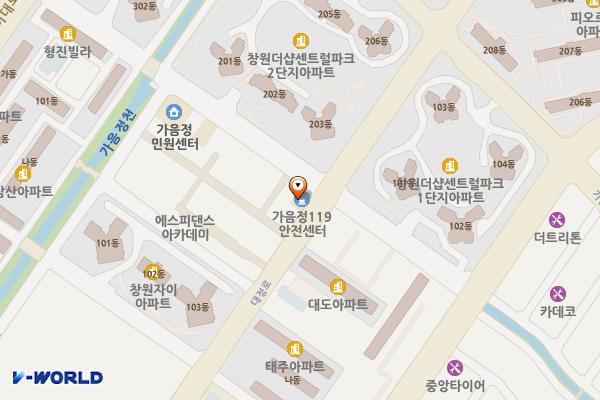 가음정119안전센터 화장실 위치 지도 — 경상남도창원시성산구대정로39(가음동,가음정119안전센터)