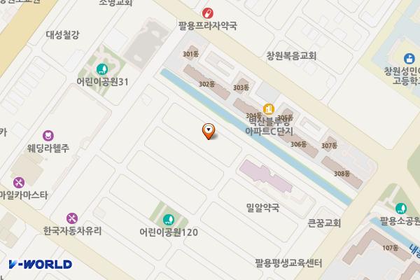 팔룡동행정복지센터 위치 지도 — 경상남도 창원시 의창구 팔용로455번길 19 (팔용동)