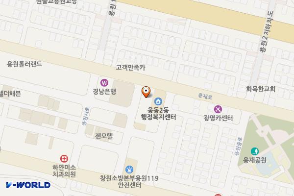 진해웅동2동 우체국 위치 지도 — 경상남도 창원시 진해구 용재로 42, 웅동2동우체국 (용원동)