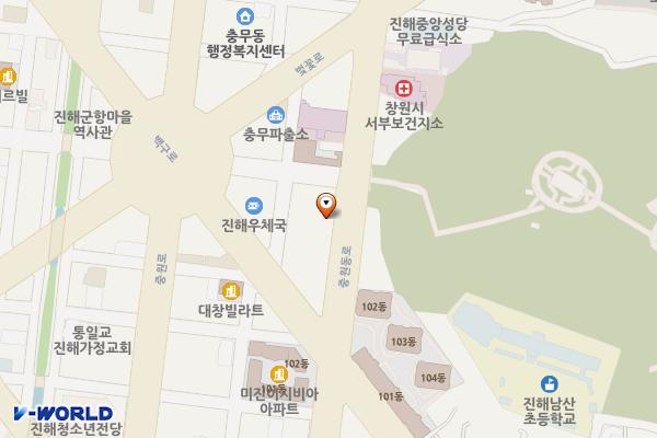 KT 진해지점 위치 지도 — 경상남도창원시진해구중원동로49(통신동)