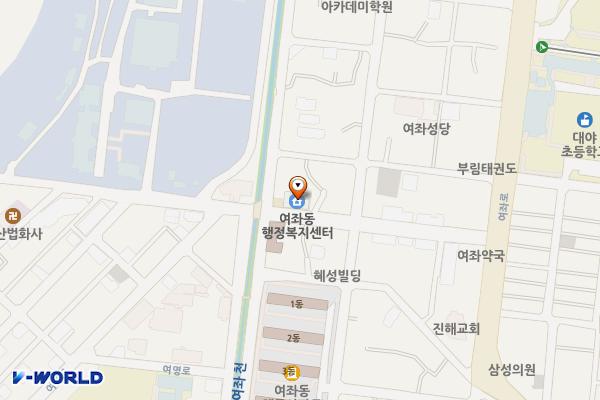여좌동행정복지센터 화장실 위치 지도 — 경상남도 창원시 진해구 여명로 77, 여좌동행정복지센터 (여좌동)