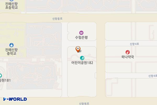 웅동2동민원센터 위치 지도 — 경상남도 창원시 진해구 신항4로 53-45 (용원동)