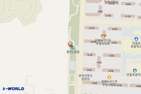 청안공원(미니축구장옆) 위치 지도 — 경상남도창원시진해구안청로69