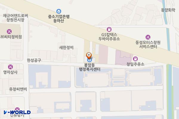 봉암동행정복지센터 위치 지도 — 경상남도 창원시 마산회원구 봉양로 148, 봉암동행정복지센터 (봉암동)