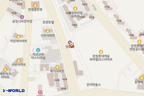 양덕동 우체국 위치 지도 — 경상남도마산회원구양덕동2길37,양덕동우체국(양덕동)