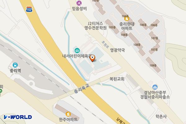 내서스포츠센터 위치 지도 — 경상남도마산회원구내서읍호원로177