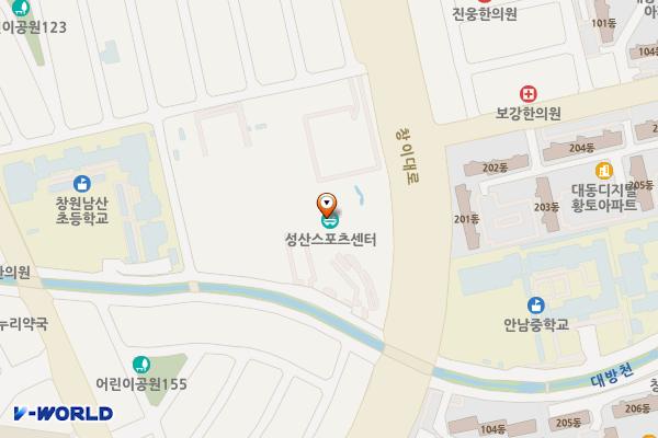 성산스포츠센터 화장실 위치 지도 — 경상남도창원시성산구창이대로888성산스포츠센터