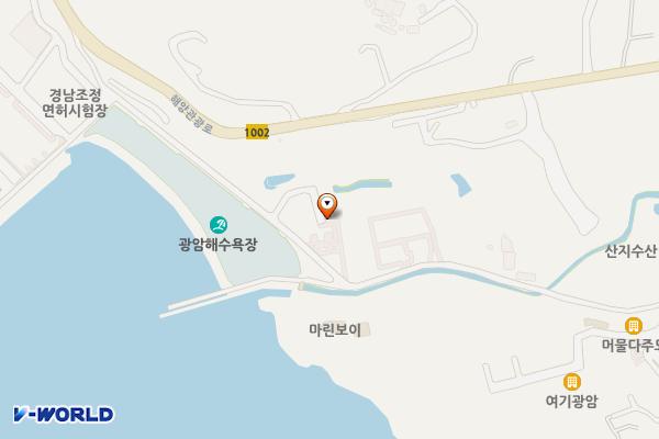 광암해수욕장 화장실 위치 지도 — 경상남도창원시마산합포구진동면광암해안길117-12(요장리,광암해수욕장)