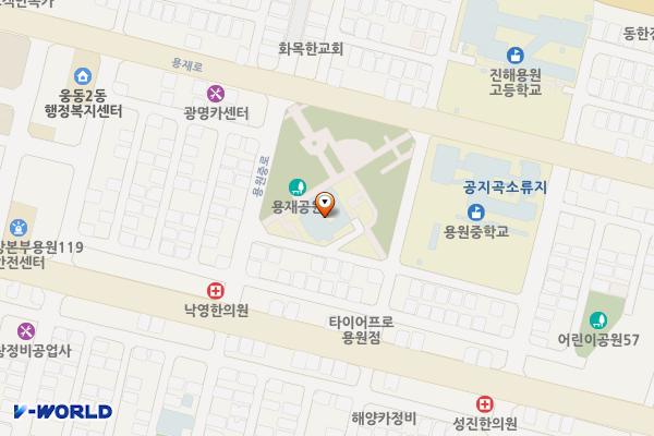 동부도서관 화장실 위치 지도 — 경상남도 창원시 진해구 용재로 66, 동부도서관 (용원동)