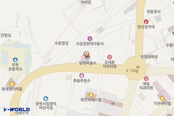 남성파출소 화장실 위치 지도 — 경상남도창원시마산합포구3.15대로295(서성동,남성지구대)