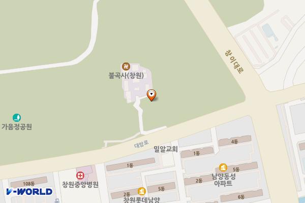불곡사 앞 위치 지도 — 경상남도 창원시 성산구 대암로 53 (대방동)