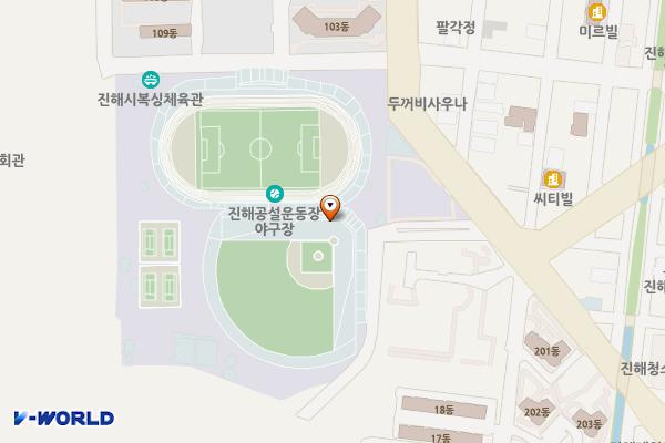 진해공설운동장 야구장옆 위치 지도 — 경상남도진해구충무로43